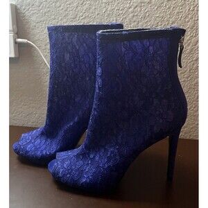 GUESS Arya Cobalt Mid Calf Lace Booties Size 9